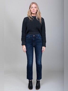 Mother The Hustler Ankle Fray Dark Wash Jeans Teaming Up Size 26